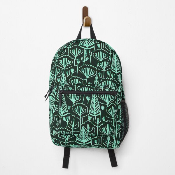 Item preview, Beautiful, winter, dense forest/ black background and turquoise. designed and sold by My-fake-places.