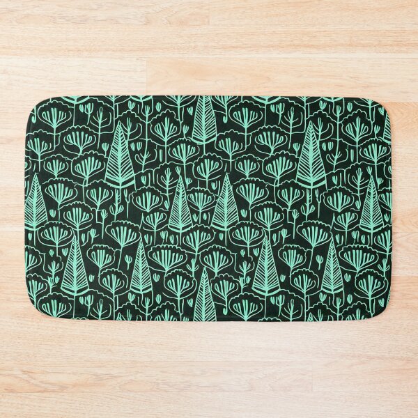 Item preview, Beautiful, winter, dense forest/ black background and turquoise. designed and sold by My-fake-places.