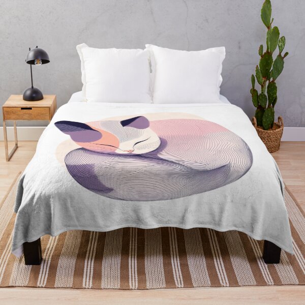 Item preview, Abstract Line Art of a Cat Curled into a Ball designed and sold by Jasava Shop.