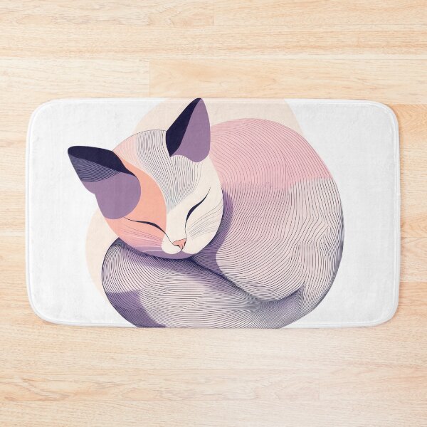 Item preview, Abstract Line Art of a Cat Curled into a Ball designed and sold by Jasava Shop.