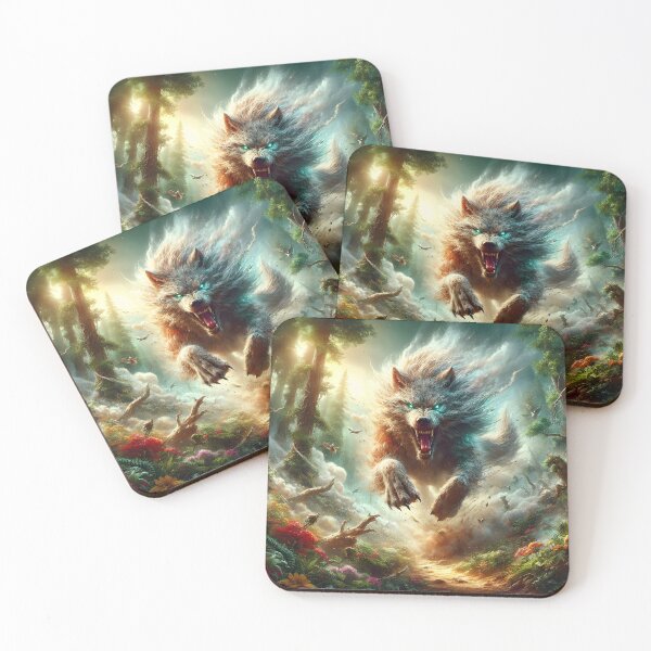 Item preview, Wolf Attacking designed and sold by GalleryBrisArt.