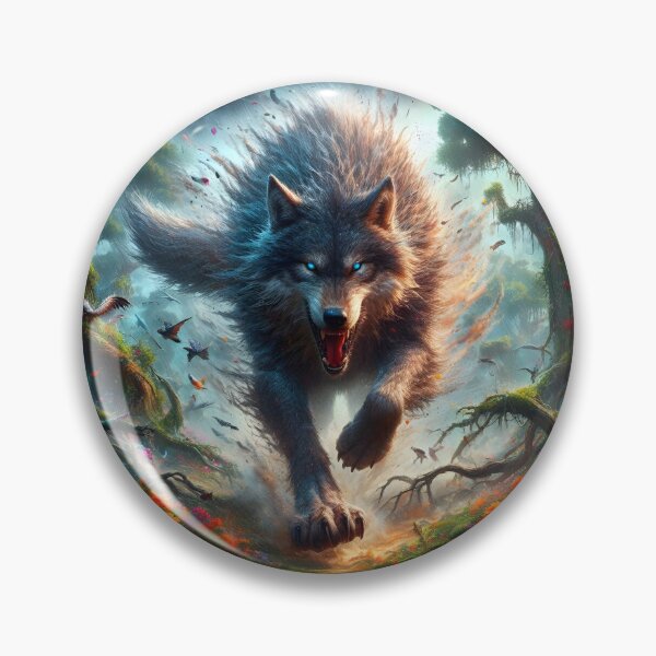 Item preview, Wolf Attacking designed and sold by GalleryBrisArt.