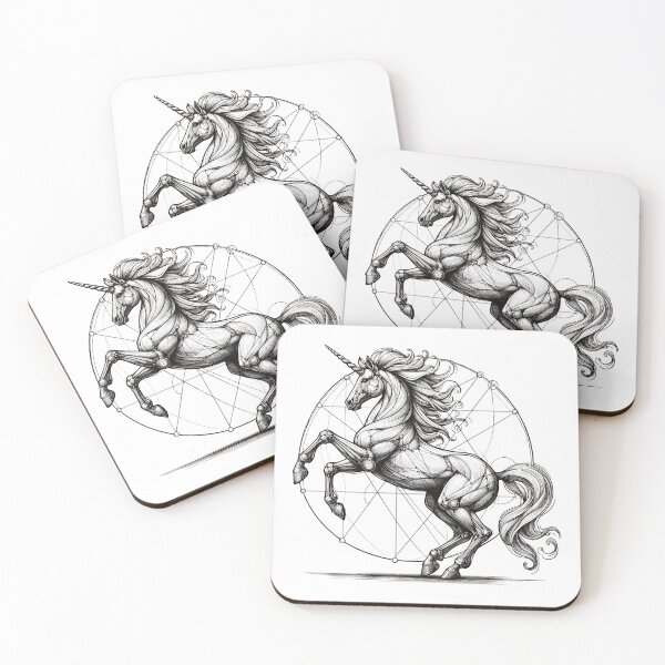Item preview, Vitruvian Unicorn Sketch Drawing Gift designed and sold by Pineapple-Tree.