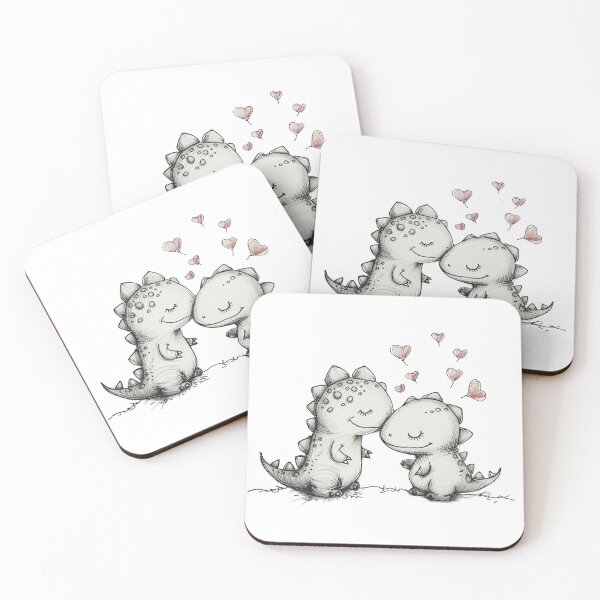 Item preview, 2 Cute Love Baby Dragons with Red Heart designed and sold by KawaiiArtStyle.