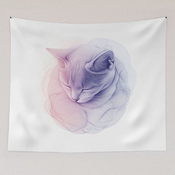 Item preview, Abstract Line Art of a Cat Curled into a Ball designed and sold by Jasava Shop.
