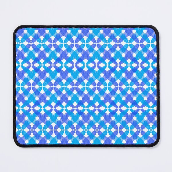 Item preview, Watercolor Blue And Turquoise Crisscross Pattern On White designed and sold by QuestingPixel.