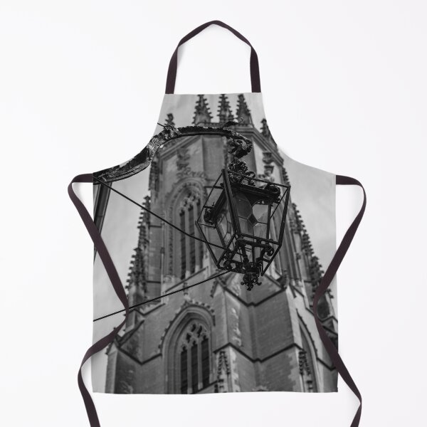Item preview, Cathedral Tower and Street Lamp in Old Town Medieval in a Sunny Summer Day in Fribourg designed and sold by Mats Silvan.