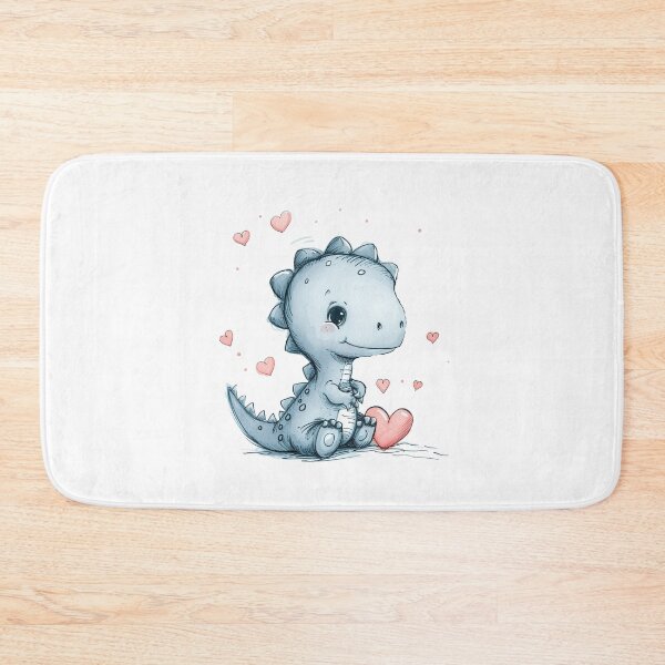 Item preview, Cute Blue Dragon Baby with Pink Hearts designed and sold by KawaiiArtStyle.