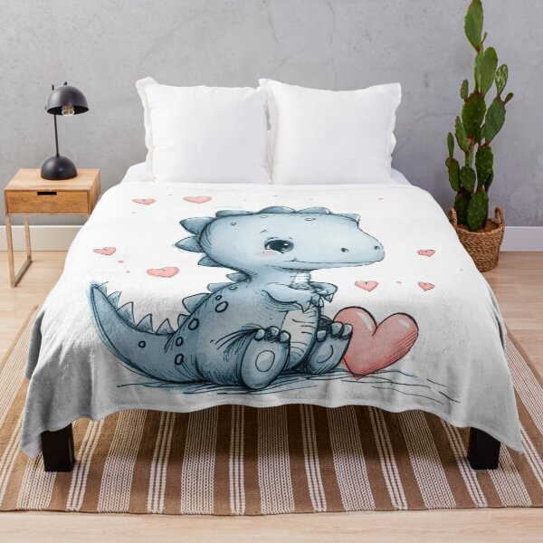 Item preview, Cute Blue Dragon Baby with Pink Hearts designed and sold by KawaiiArtStyle.