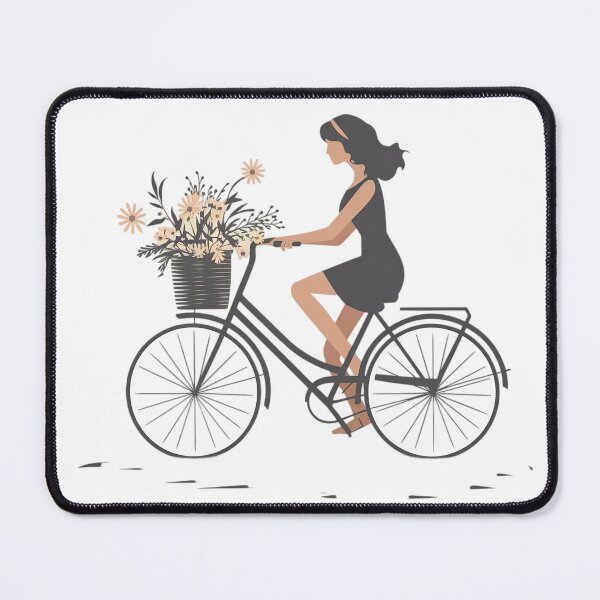 Item preview, Spring Ride - Woman on Bicycle with Flowers designed and sold by Antoni Bouless.