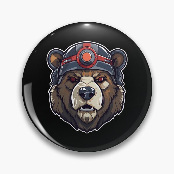 Item preview, Bear With Helmet Bear Portrait designed and sold by titanosdesign.