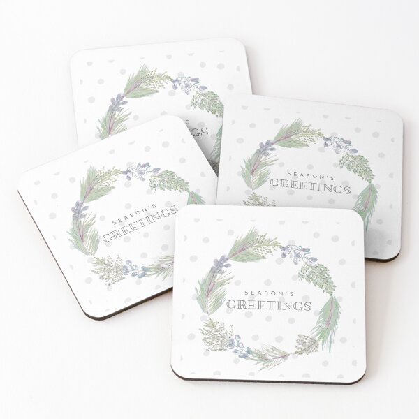 Item preview, Season's Greeting watercolour wreath  designed and sold by HettyART.