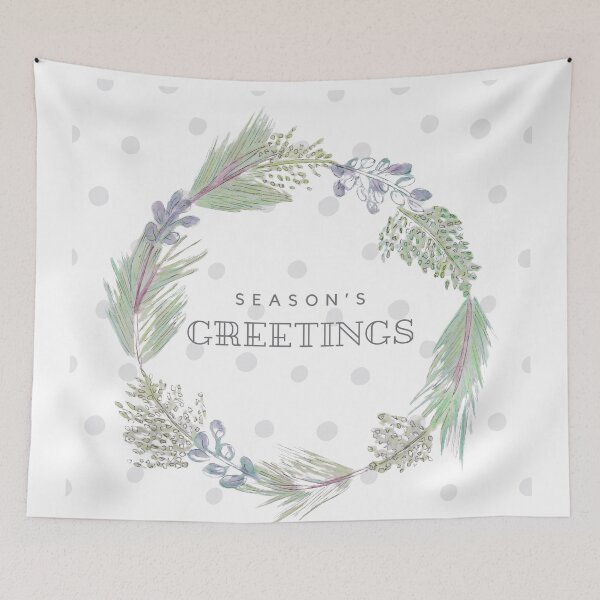 Item preview, Season's Greeting watercolour wreath  designed and sold by HettyART.