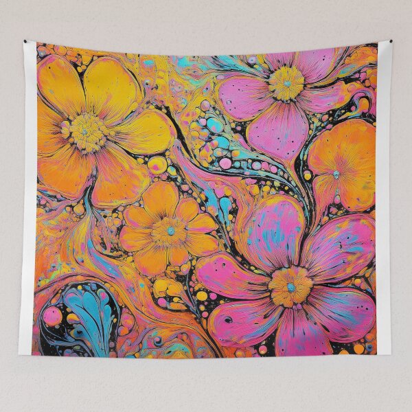 Item preview, bright flowers in boho style designed and sold by Pr7em.