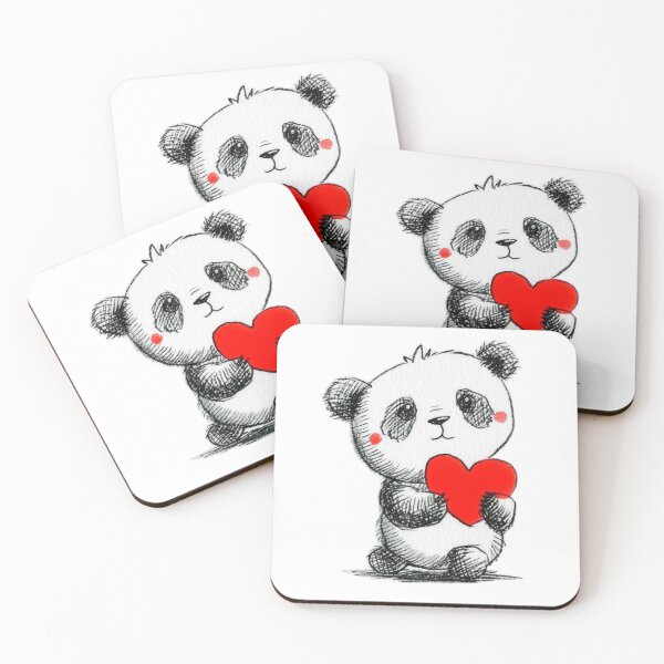 Artikelvorschau, Niedlicher Babypanda mit rotem Herz entworfen und verkauft von KawaiiArtStyle.