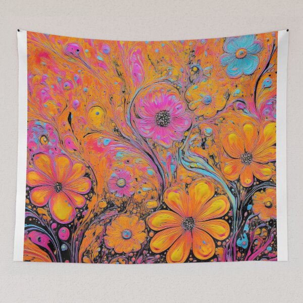 Item preview, bright flowers in boho style designed and sold by Pr7em.
