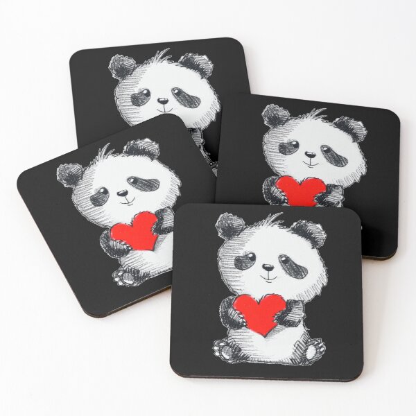 Artikelvorschau, Niedlicher Babypanda mit rotem Herz entworfen und verkauft von KawaiiArtStyle.