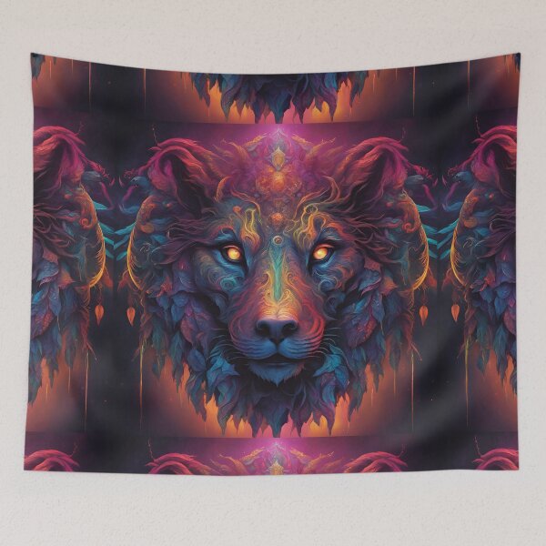 Item preview, Majestic Fantasy Lion Illustration | Mystical Big Cat Art for Apparel and Home Déco designed and sold by Cosmic Enigma.