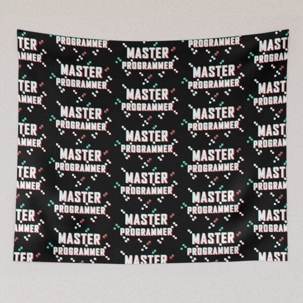 Item preview, Master Programmer Glitch Pixel white black designed and sold by Warrioll.