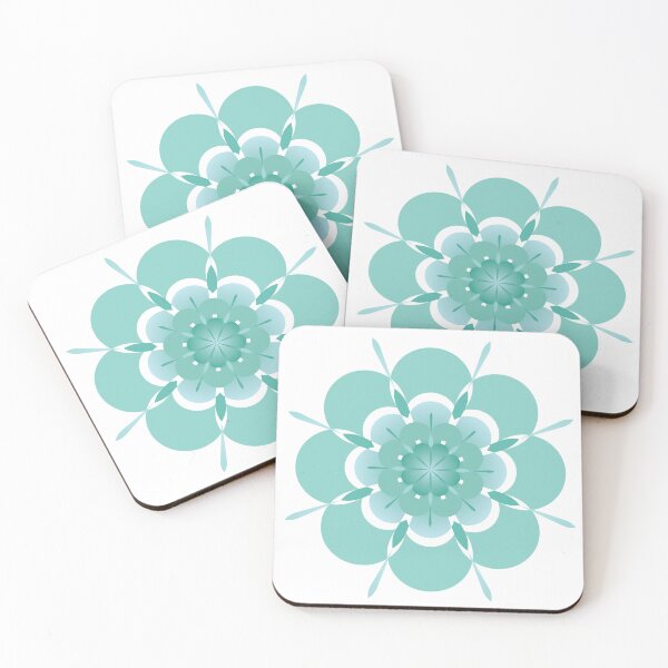 Item preview, Rounded Turquoise Geometric Flower designed and sold by DHTDesigns.