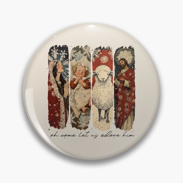 Item preview, Vintage Oh Come Let Us Adore Him, Nativity Scene Christmas, Retro Jesus Christmas designed and sold by RenettaFunky.