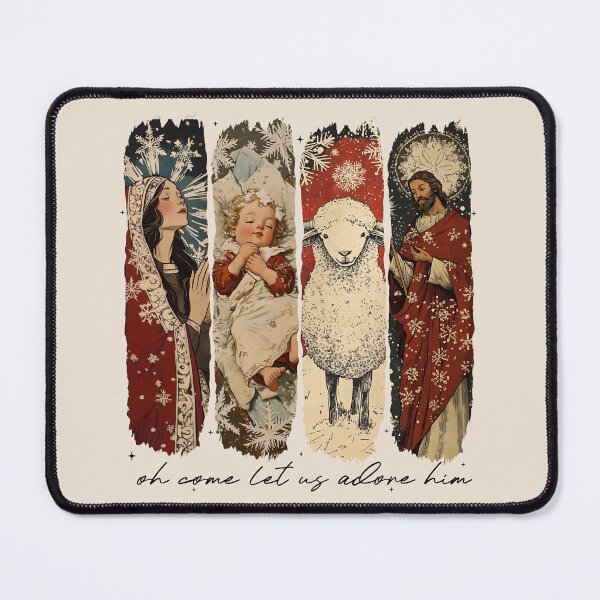 Item preview, Vintage Oh Come Let Us Adore Him, Nativity Scene Christmas, Retro Jesus Christmas designed and sold by RenettaFunky.