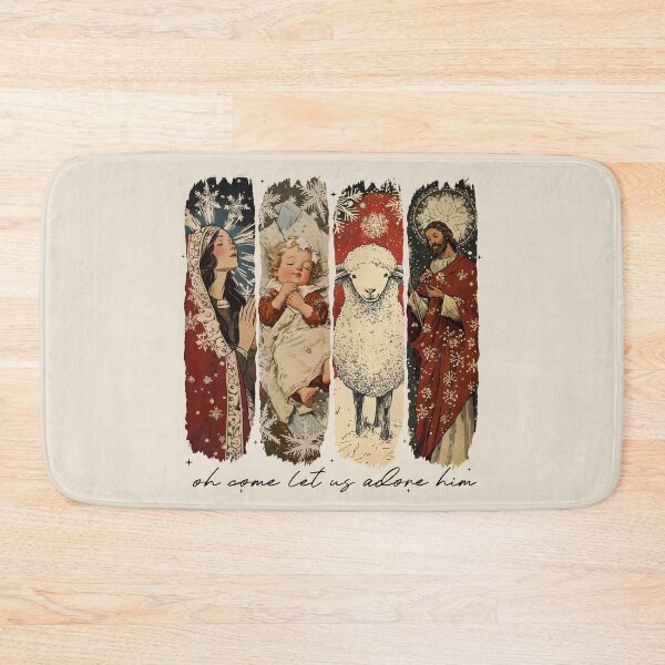 Item preview, Vintage Oh Come Let Us Adore Him, Nativity Scene Christmas, Retro Jesus Christmas designed and sold by RenettaFunky.