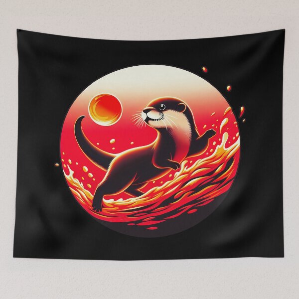 Item preview, Baby Otter Playing with Fireball, Ai Generated Art  designed and sold by ACC .