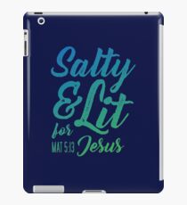 Salty and Lit for Jesus - Aqua Gradient iPad Case/Skin
