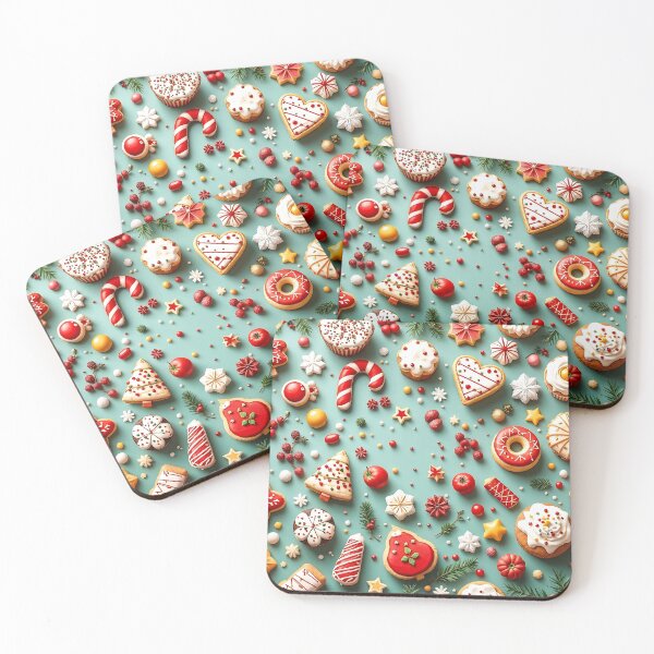Item preview, Bright and Colorful 3D Christmas Pattern Background Featuring Holiday Treats and Festive Decorations, Perfect for Culinary and Baking Themes designed and sold by AlwaysHome.