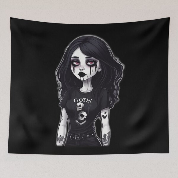 Item preview, Goth Teen Girl, Unique Dark Character, Dark Makeup designed and sold by Burn-Ego.
