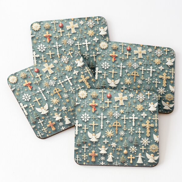 Item preview, Unique 3D Pattern Background Featuring Crosses, Angels, and Christmas Elements, Ideal for Creating Faith-Inspired Holiday Projects and Decorations designed and sold by AlwaysHome.