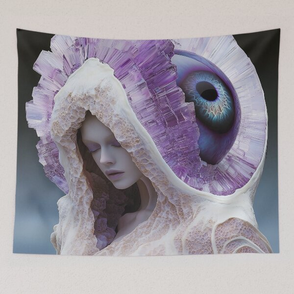 Item preview, "Amethyst-Themed Masterpiece: Mystical Eye Design" designed and sold by MacroArtHub.