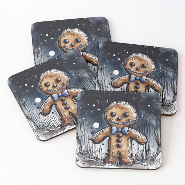 Item preview, Christmas and Holiday Gingerbread man - Watercolor & Ink 1 designed and sold by KBMediaArt.