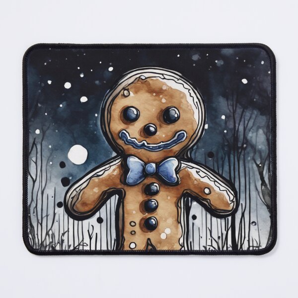 Item preview, Christmas and Holiday Gingerbread man - Watercolor & Ink 1 designed and sold by KBMediaArt.