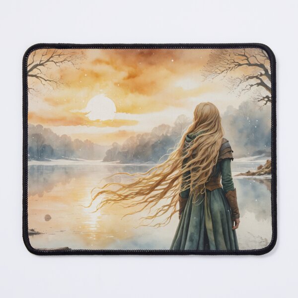 Item preview, Medieval Woman at Sunset by the Lake designed and sold by Slick-Waffles.