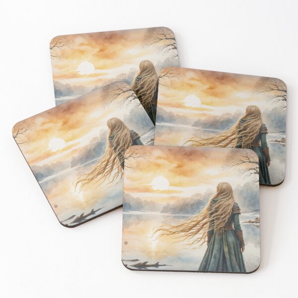 Item preview, Medieval Woman at Sunset by the Lake designed and sold by Slick-Waffles.