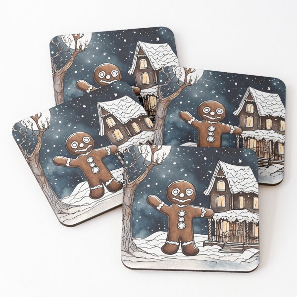 Item preview, Christmas and Holiday Gingerbread man - Watercolor & Ink 2 designed and sold by KBMediaArt.