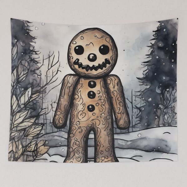 Item preview, Christmas and Holiday Gingerbread man - Watercolor & Ink 3 designed and sold by KBMediaArt.