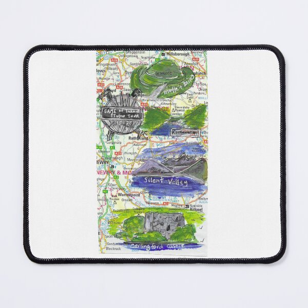Item preview, South Down NI illustrated vintage map. designed and sold by DebTheZeb.