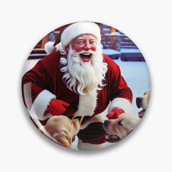 Item preview, Santa and His Golden Retrieves in a Winter Wonderland designed and sold by HIT-ART.