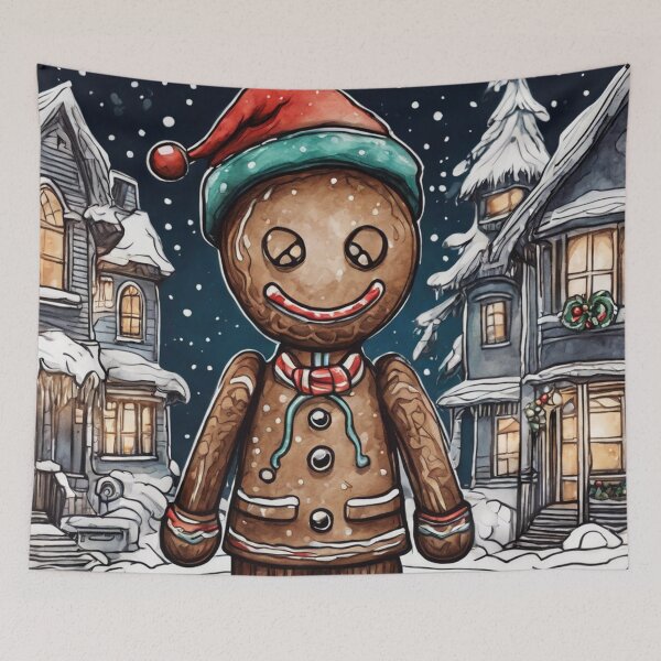 Item preview, Christmas and Holiday Gingerbread man - Watercolor & Ink 6 designed and sold by KBMediaArt.