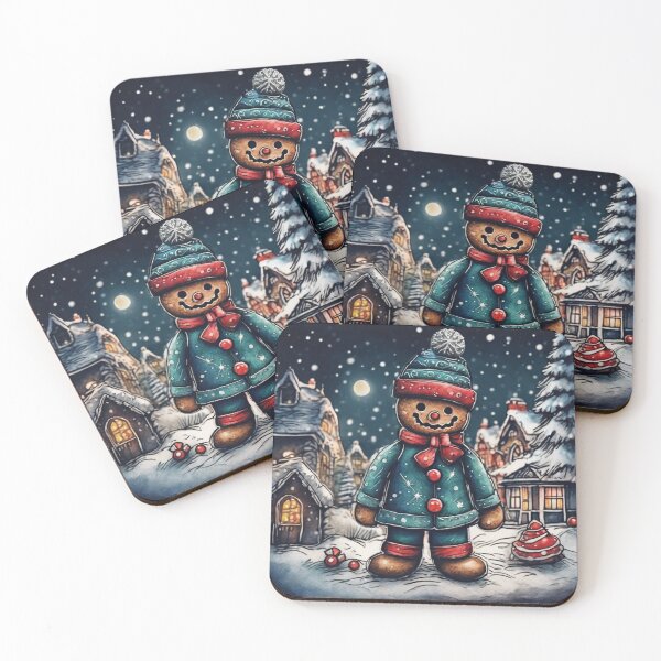 Item preview, Christmas and Holiday Gingerbread man - Watercolor & Ink 8 designed and sold by KBMediaArt.