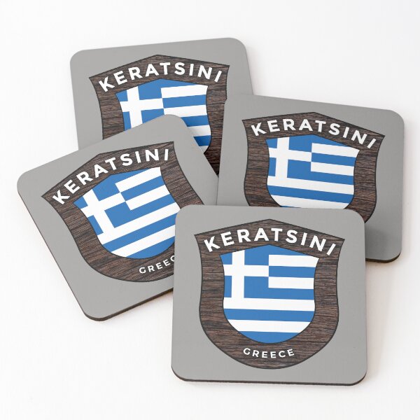 Item preview, Keratsini Greece Emblem Flag designed and sold by World Designs.
