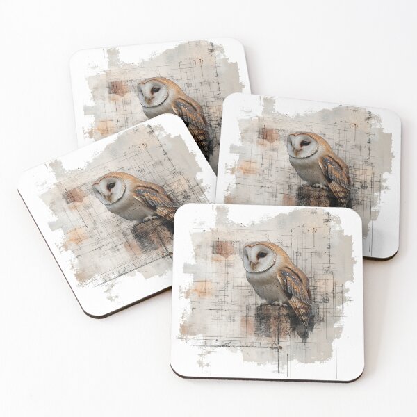 Item preview, Barn Owl - watercolour and sketch designed and sold by FleurFrench.
