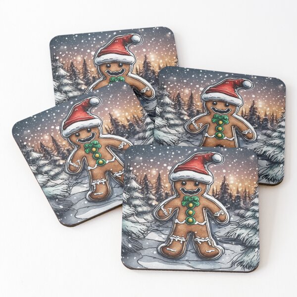 Item preview, Christmas and Holiday Gingerbread man - Watercolor & Ink 13 designed and sold by KBMediaArt.