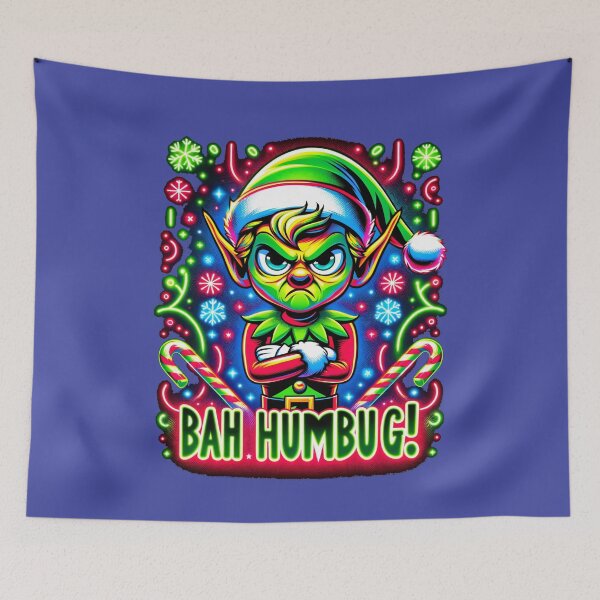 Item preview, Colorful Grumpy Elf: Bah Humbug Christmas Fun designed and sold by leyfinder.