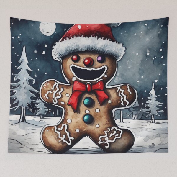 Item preview, Christmas and Holiday Gingerbread man - Watercolor & Ink 14 designed and sold by KBMediaArt.