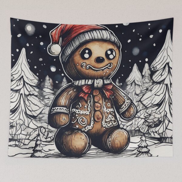 Item preview, Christmas and Holiday Gingerbread man - Watercolor & Ink 16 designed and sold by KBMediaArt.