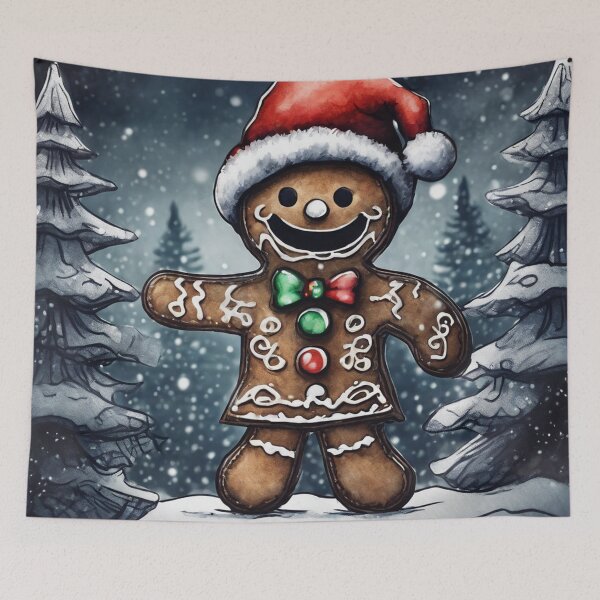 Item preview, Christmas and Holiday Gingerbread man - Watercolor & Ink 17 designed and sold by KBMediaArt.